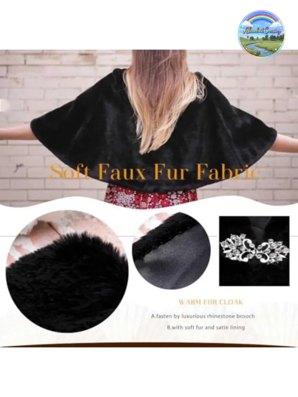 Faux Fur Shawl Wrap Bridal Stole Cape for Wedding Bride Bridesmaids